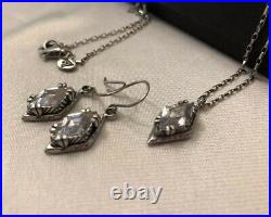 SILPADA N1882 Marquise Cubic Zirconia Necklace & Earring Set W1884 MINT