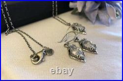 SILPADA N1882 Marquise Cubic Zirconia Necklace & Earring Set W1884 MINT