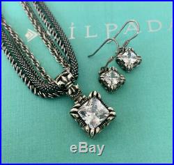 SILPADA UPTOWN SET W0975 N1719 Multi Chain CZ Earrings Pendant S0979 Cubic HTF