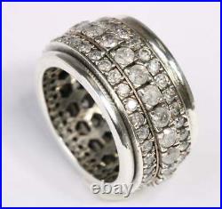 STATEMENT RING Sterling Silver Cubic Zirconia Spinner Ring