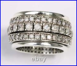 STATEMENT RING Sterling Silver Cubic Zirconia Spinner Ring