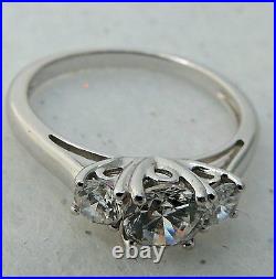 STERLING SILVER 925 CUBIC ZIRCONIA 1/4 WEDDING ENGAGEMENT Estate RING 10.25