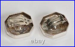 STERLING SILVER 925 VINTAGE ESTATE M&J SAVITT CUBiC ZIRCONIUM EARRINGS CLIP-ON