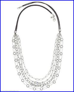 Silpada. 925 Sterling Silver Everlasting Necklace Cubic Zirconia Suede N2302