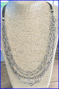 Silpada. 925 Sterling Silver Everlasting Necklace Cubic Zirconia Suede N2302