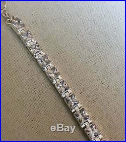 Silpada B0994 RARE Sterling Silver Faceted Square Cubic Zirconia Toggle Bracelet