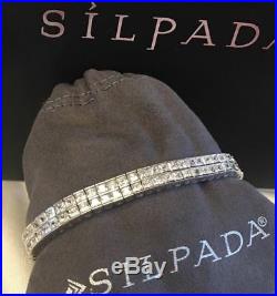 Silpada B1390 DOUBLE CZ Sterling Silver Tennis Bracelet. 925 Cubic Zirconia Rare