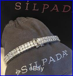 Silpada B1390 DOUBLE CZ Sterling Silver Tennis Bracelet. 925 Cubic Zirconia Rare