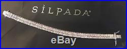 Silpada B1390 DOUBLE CZ Sterling Silver Tennis Bracelet. 925 Cubic Zirconia Rare