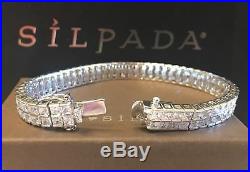 Silpada B1390 DOUBLE CZ Sterling Silver Tennis Bracelet. 925 Cubic Zirconia Rare