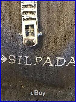 Silpada B1390 Sterling Silver Double Row Cubic Zirconia Tennis Bracelet Rare NEW