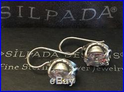 Silpada CENTER STAGE 10mm Cubic Zirconia Sterling Silver Earring W1863