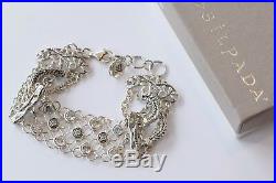 Silpada Cubic Zirconia Sterling Silver Chain Cavalier Bracelet B2711 $259