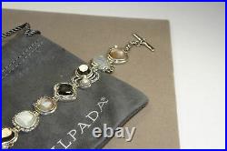 Silpada Exemplar Sterling Silver Pyrite Lip Shell Glass CZ. Cubic Bracelet B2790