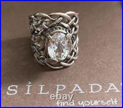 Silpada'Justify' Sterling Silver Cubic Zirconia Ring Sz 6