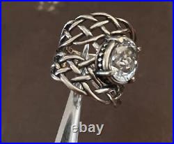 Silpada'Justify' Sterling Silver Cubic Zirconia Ring Sz 6