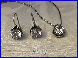 Silpada N1969 Center Stage Cubic Zirconia Necklace & Matching Earrings W1863