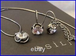 Silpada N1969 Center Stage Cubic Zirconia Necklace & Matching Earrings W1863