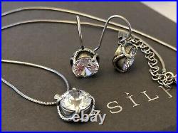 Silpada N1969 Center Stage Cubic Zirconia Necklace & Matching Earrings W1863