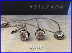 Silpada N1969 Center Stage Cubic Zirconia Necklace & Matching Earrings W1863