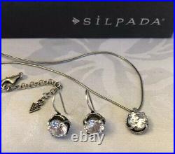 Silpada N1969 Center Stage Cubic Zirconia Necklace & Matching Earrings W1863