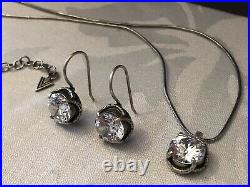 Silpada N1969 Center Stage Cubic Zirconia Necklace & Matching Earrings W1863