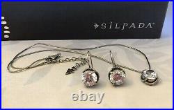 Silpada N1969 Center Stage Cubic Zirconia Necklace & Matching Earrings W1863