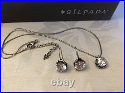 Silpada N1969 Center Stage Cubic Zirconia Necklace & Matching Earrings W1863