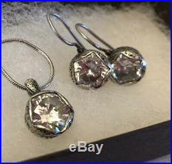 Silpada N2380 W2393 Cinema Star Cubic Zirconia Necklace & Earrings Set