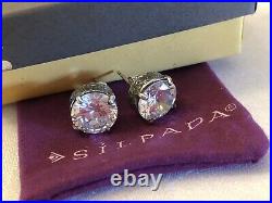 Silpada P2381 Cubic Zirconia Crown Jewel Stud Earrings MINT IN BOX