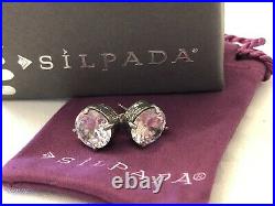 Silpada P2381 Cubic Zirconia Crown Jewel Stud Earrings MINT IN BOX