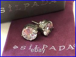 Silpada P2381 Cubic Zirconia Crown Jewel Stud Earrings MINT IN BOX