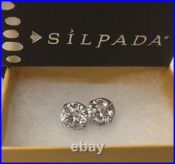 Silpada P2381 Cubic Zirconia Crown Jewel Stud Earrings MINT IN BOX