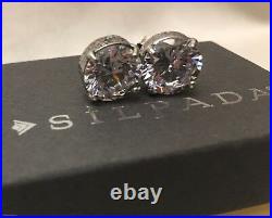 Silpada P2381 Cubic Zirconia Crown Jewel Stud Earrings MINT IN BOX