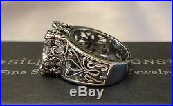 Silpada R0981 Size 5 Uptown Cubic Zirconia Sterling Silver Filigree Ring BNIB