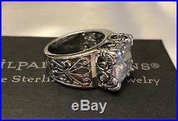 Silpada R0981 Size 5 Uptown Cubic Zirconia Sterling Silver Filigree Ring BNIB