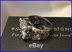 Silpada R0981 Size 5 Uptown Cubic Zirconia Sterling Silver Filigree Ring BNIB