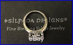 Silpada R0981 Size 5 Uptown Cubic Zirconia Sterling Silver Filigree Ring BNIB