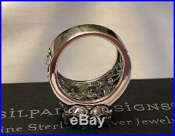 Silpada R0981 Size 5 Uptown Cubic Zirconia Sterling Silver Filigree Ring BNIB