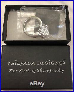 Silpada R0981 Size 5 Uptown Cubic Zirconia Sterling Silver Filigree Ring BNIB