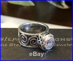 Silpada R1233 Bezel Set Cubic Zirconia & Sterling Silver Ring SZ 5 1/2