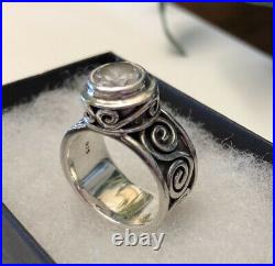 Silpada R1233 Bezel Set Cubic Zirconia Sterling Silver Ring Size 8 RARE HTF
