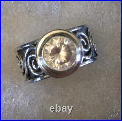 Silpada R1233 Bezel Set Cubic Zirconia Sterling Silver Ring Size 8 RARE HTF