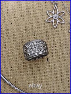 Silpada R1405 Size 7 Cubic Zirconia Sterling Silver Filigree Ring MINT