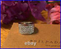 Silpada R1405 Size 7 Cubic Zirconia Sterling Silver Filigree Ring MINT