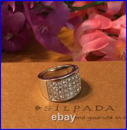 Silpada R1405 Size 7 Cubic Zirconia Sterling Silver Filigree Ring MINT