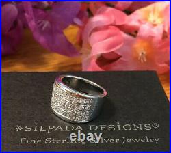 Silpada R1405 Size 7 Cubic Zirconia Sterling Silver Filigree Ring MINT