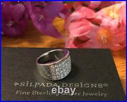 Silpada R1405 Size 7 Cubic Zirconia Sterling Silver Filigree Ring MINT