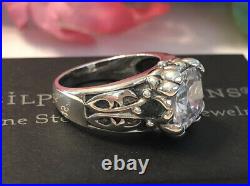 Silpada R3368 Blissful Thinking Cubic Zirconia Sterling Silver RingSize 6 NEW