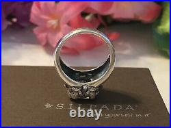 Silpada R3368 Blissful Thinking Cubic Zirconia Sterling Silver RingSize 6 NEW